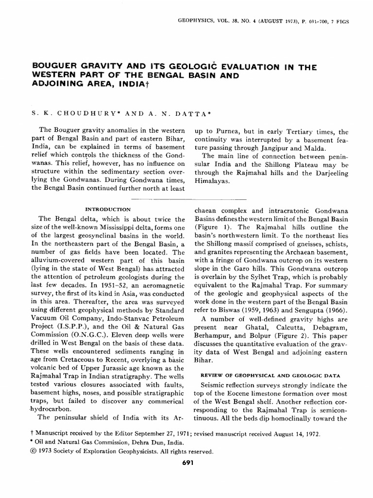 Bouguer Gravity Analysis of Bengal Basin | PDF | Petroleum Geology ...
