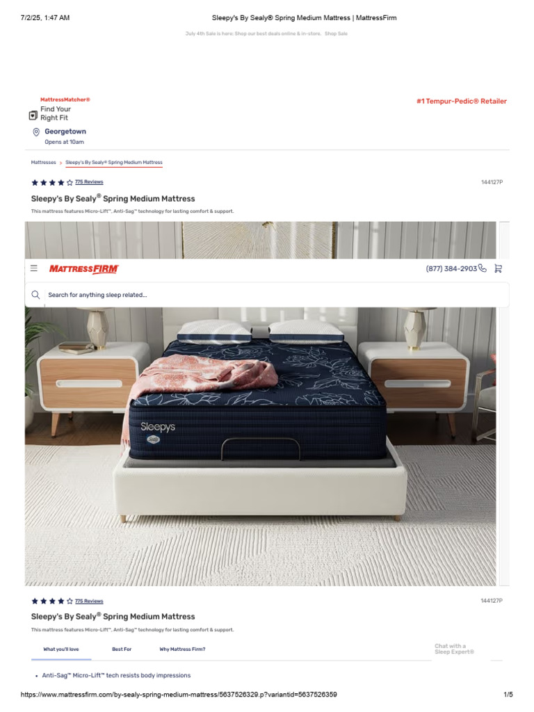 Sleepy's By Sealy Spring Medium Mattress | PDF | Credit Card | Debit Card