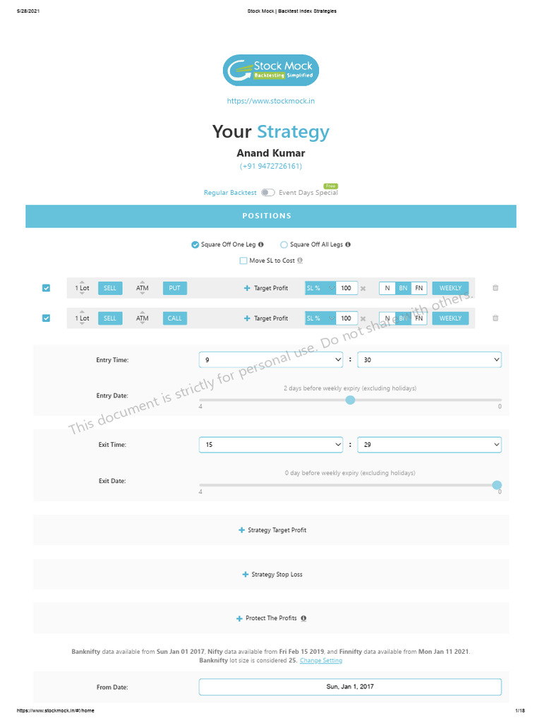 Backtesting Index Strategies Overview | PDF