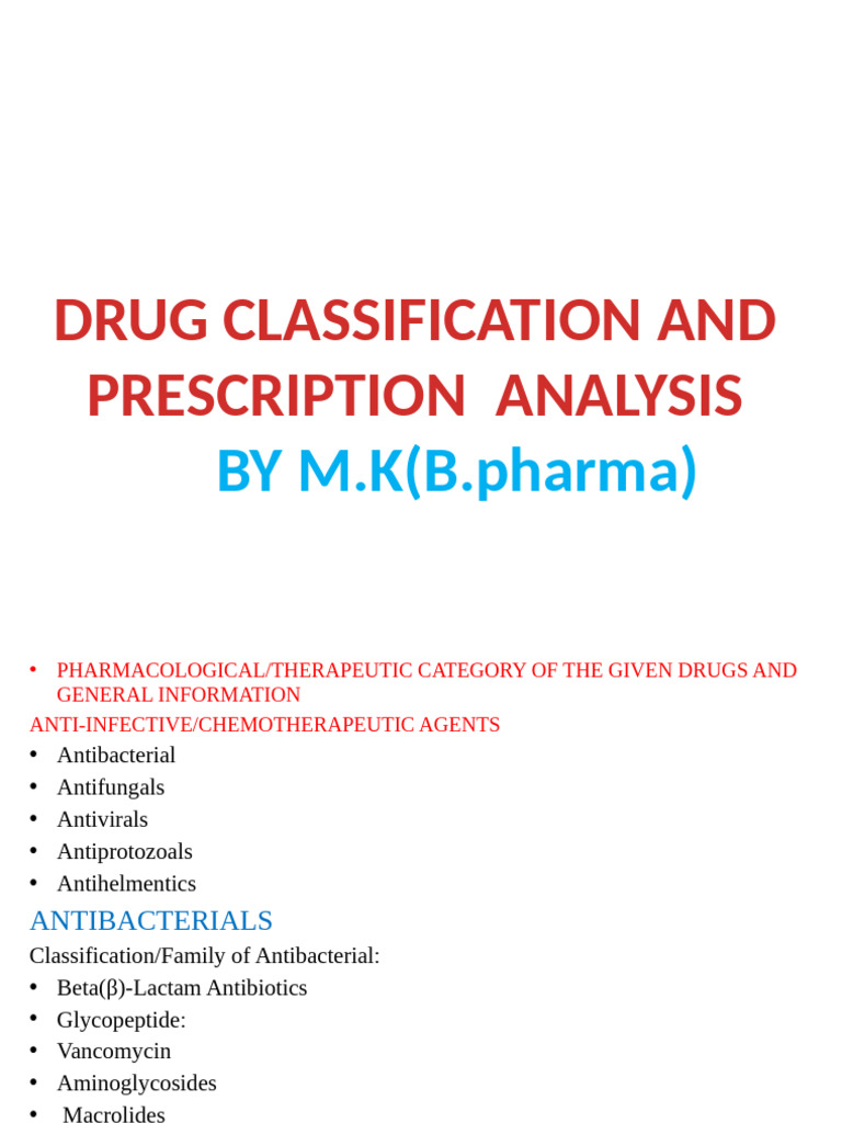MK Drug Classification - 025959 (2) - 024857 | PDF | Penicillin | Beta ...