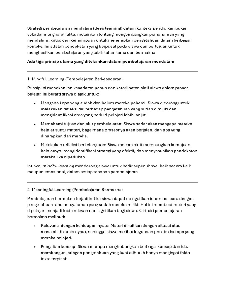 Tiga Prinsip Utama dalam Pembelajaran Mendalam