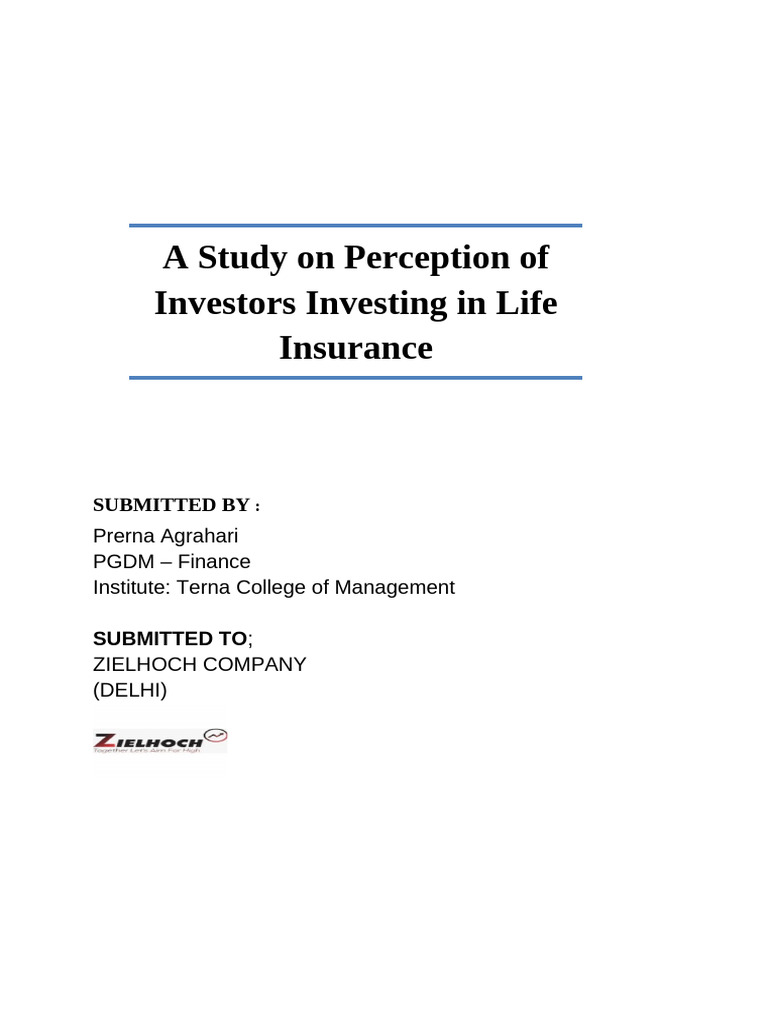 Investor Perceptions of Life Insurance | PDF | Life Insurance | Investing