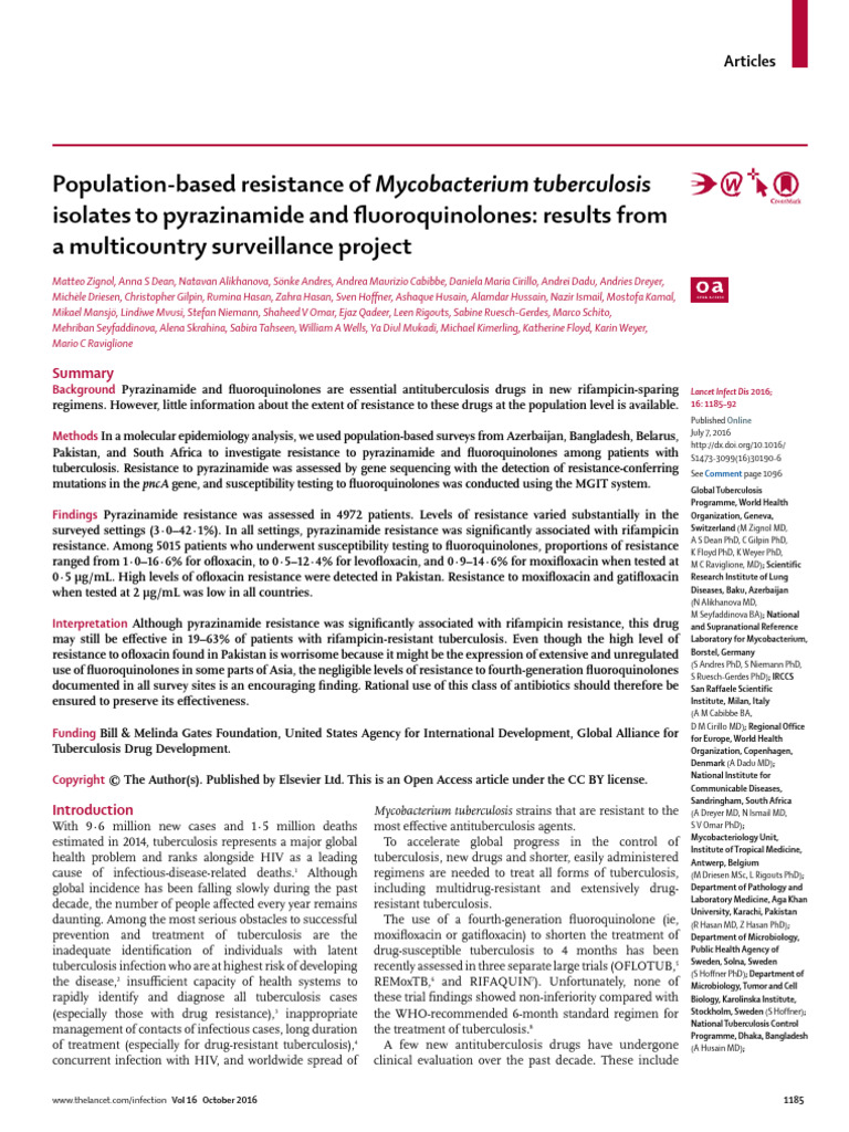 Global TB Drug Resistance Study Results | PDF | Tuberculosis ...