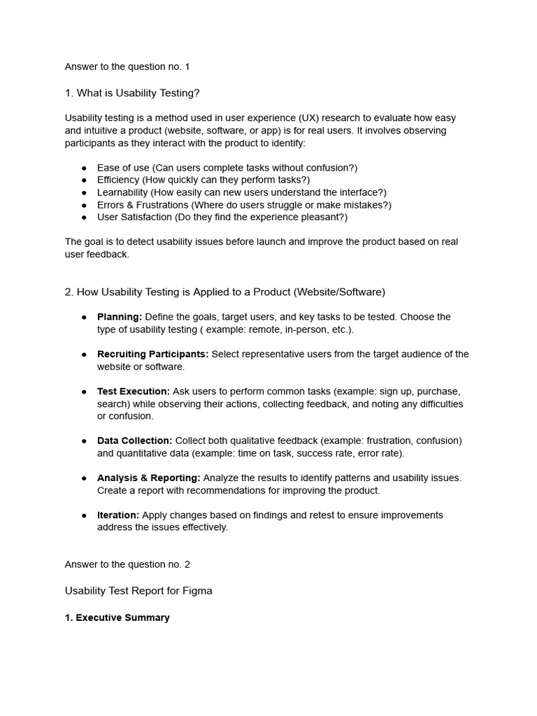 Usability Testing and Figma Report Insights | PDF | Usability | Computing