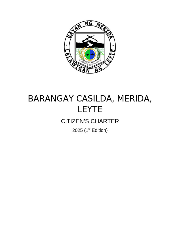 Barangay Casilda Citizen's Charter 2025 | PDF | Identity Document ...