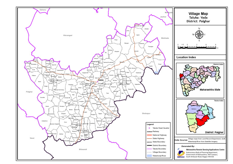 Vada Taluka Map and Village List | PDF | Remote Sensing