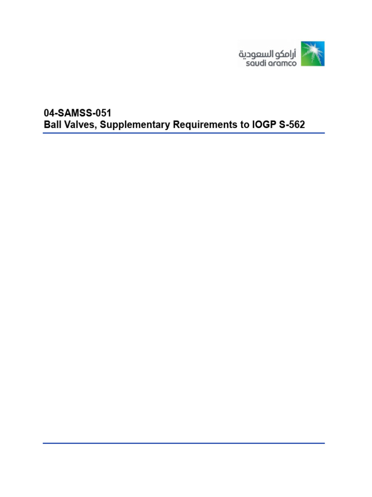Ball Valves Specification IOGP S-562 | PDF | Valve | Pipe (Fluid ...