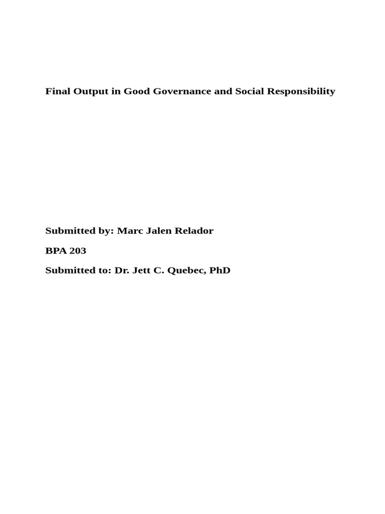 Final Output in Good Governance and Social Responsibility - 020730 ...