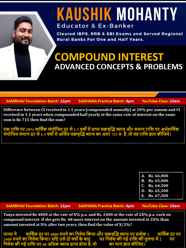 Compound Interest Advanced Concepts | PDF