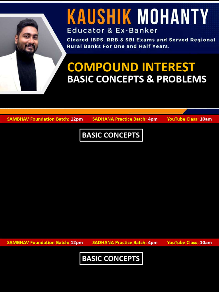 Compound Interest Basic Concepts & Probl | PDF
