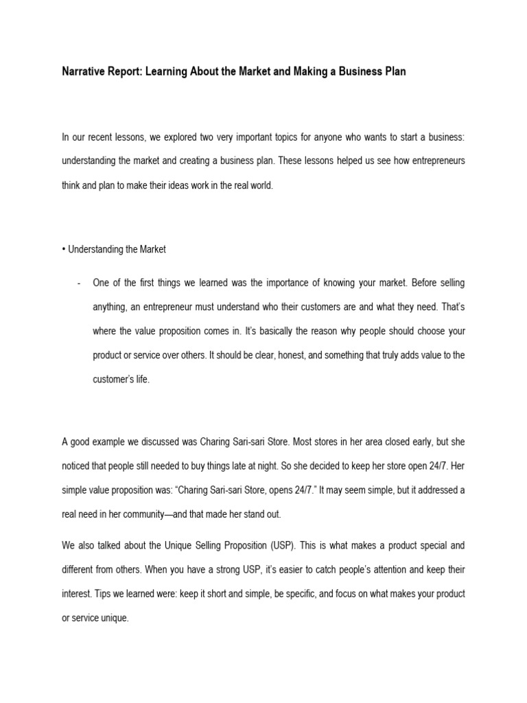 Narrative Report - Entrep - PDF | PDF