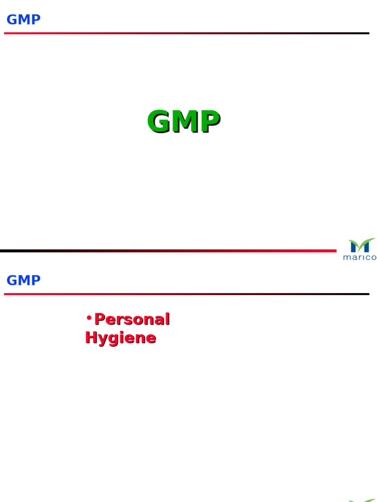 GMP GMP | PDF | Hand Washing | Hygiene