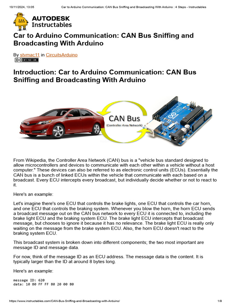 Arduino CAN Bus Communication Guide | PDF | Arduino | Vehicles