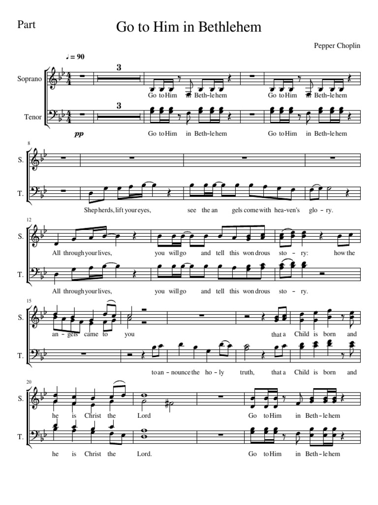 Go To Him in Bethlehem-Parts | PDF