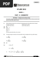 Download IITJEE 2012 Solutions Paper-1 Chemisrty English by Resonance Kota SN88460775 doc pdf