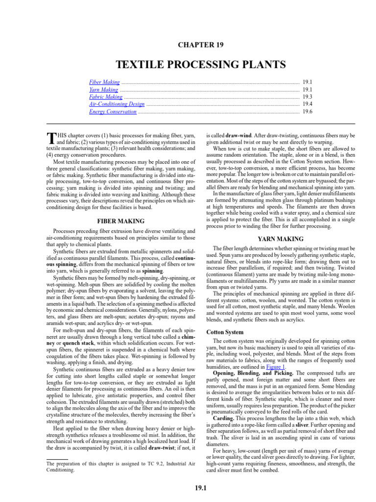 Textile Processing: Fiber to Fabric Guide | PDF | Yarn | Spinning ...