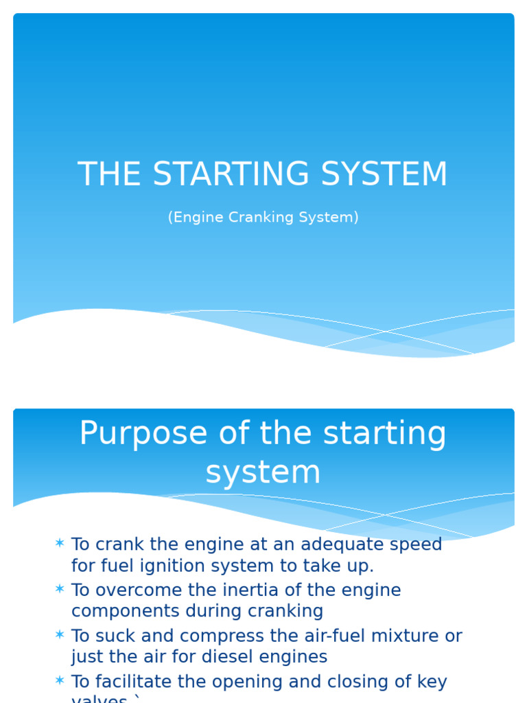 The Starting System-1 | PDF | Electric Motor | Relay