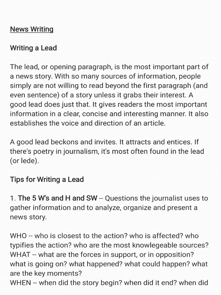News Writing | PDF