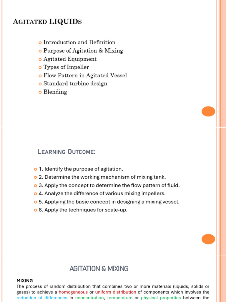 Agitation and Mixing Techniques Explained | PDF | Propeller | Liquids