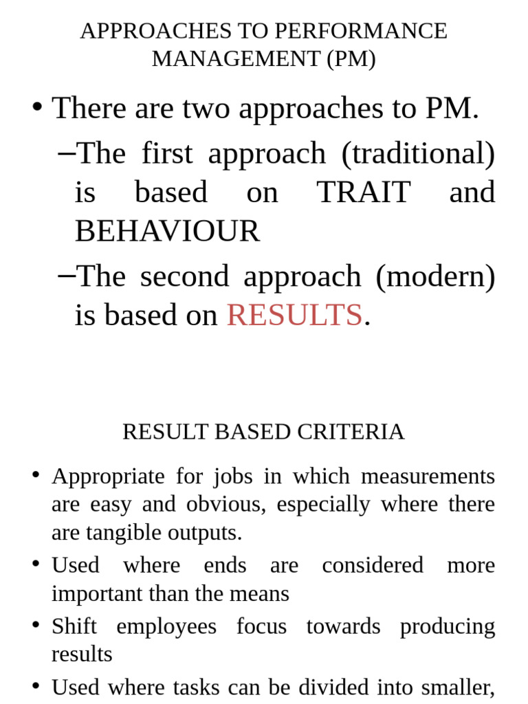 Performance Management Approaches Explained | PDF | Performance ...