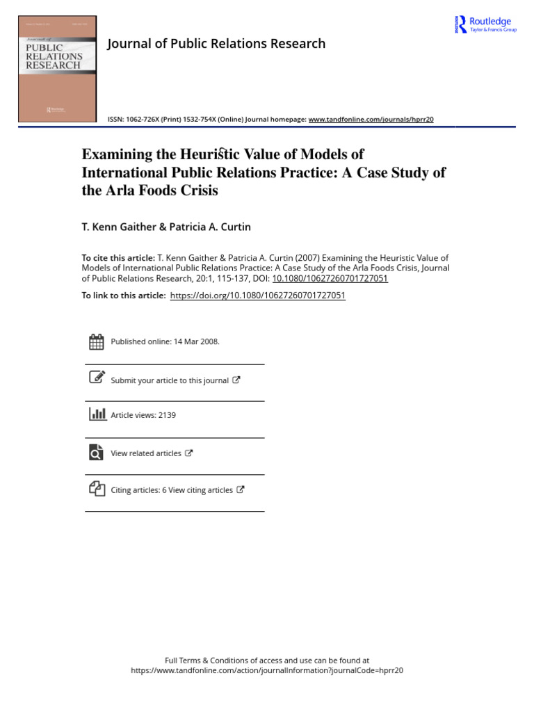 Examining The Heuristic Value of Models of International Public