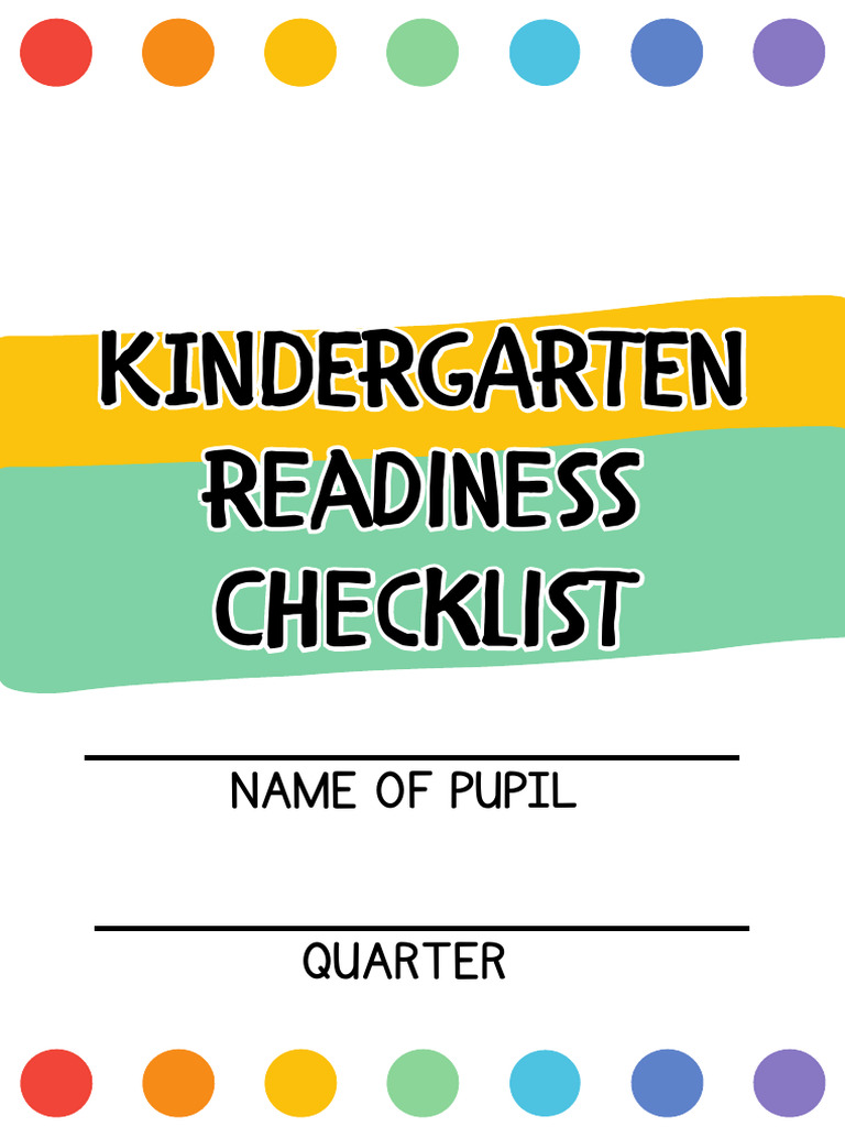 Kindergarten Readiness Assessment Checklist | PDF