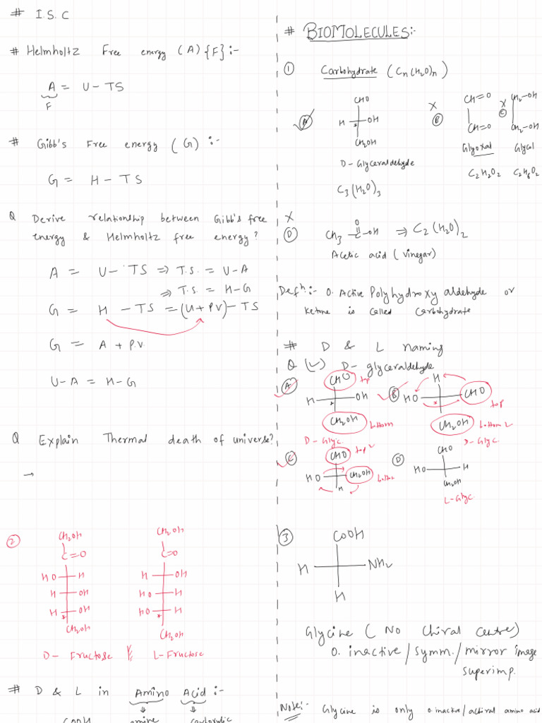 Biomolecules Isc Notes | PDF