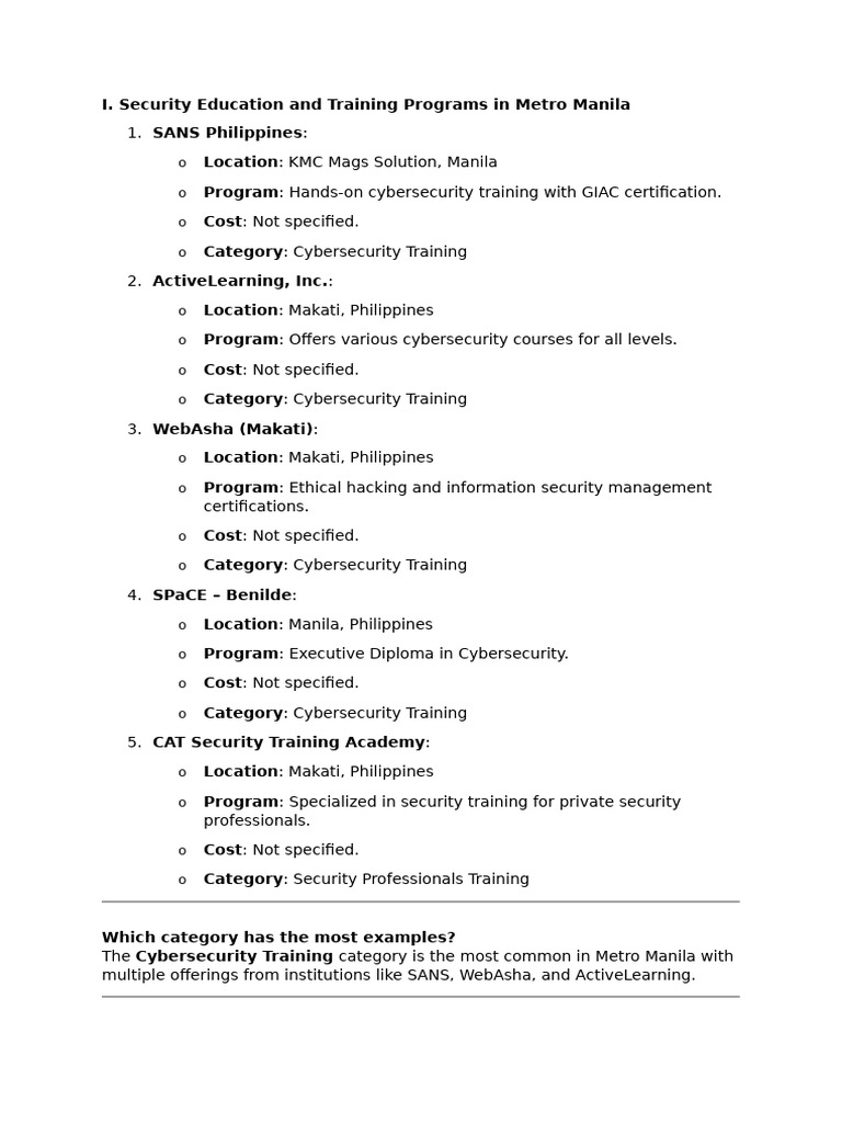 Cybersecurity Training in Manila | PDF | Computer Security | Security