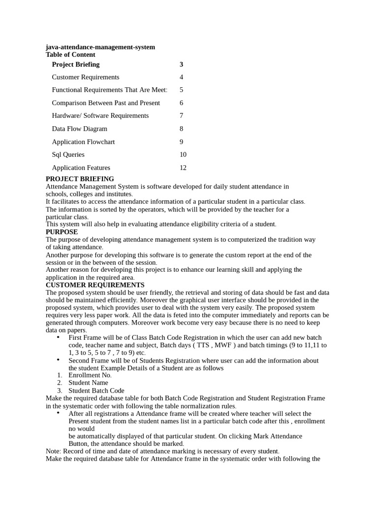 Java Attendance Management System | PDF | Usability | User (Computing)