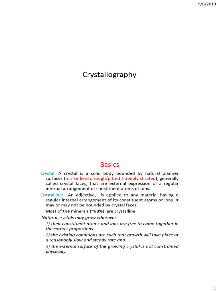 Crystallography Fundamentals Explained | PDF | Crystal | Condensed ...