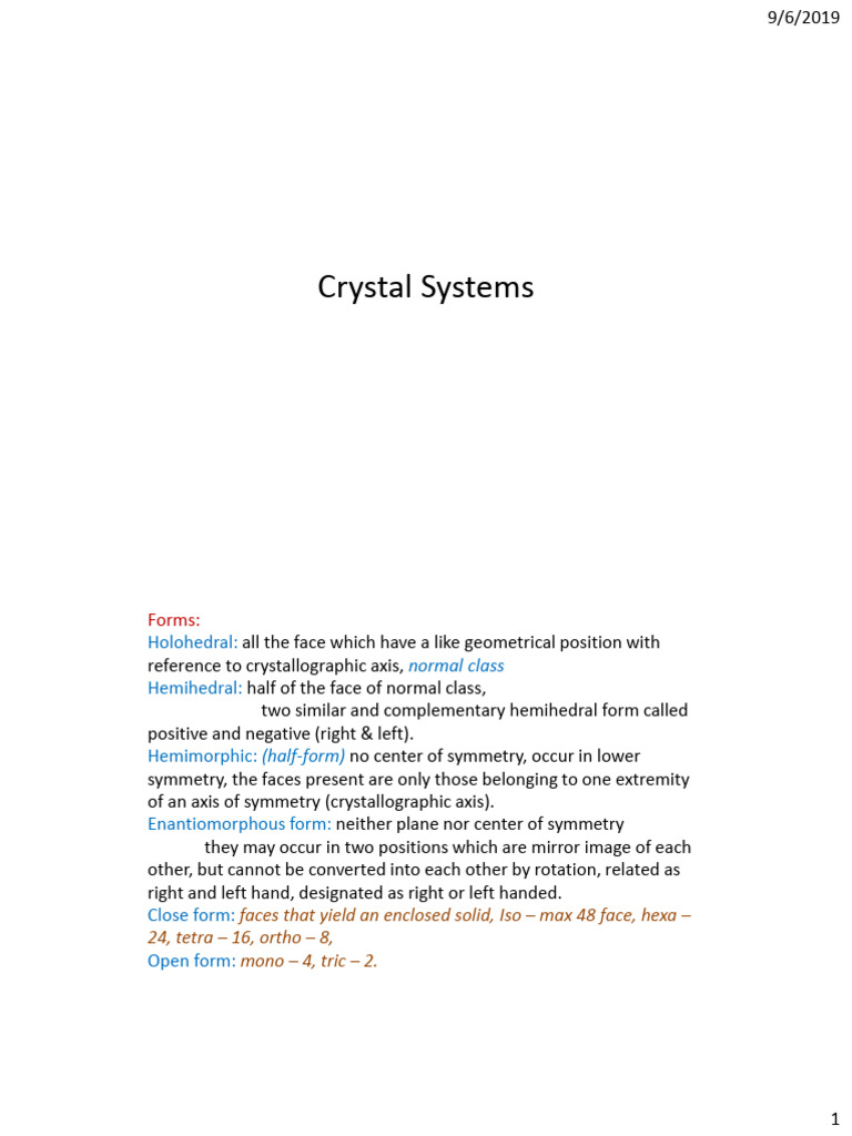 Hemihedral Crystal Forms Explained | PDF | Geometry | Linear Programming