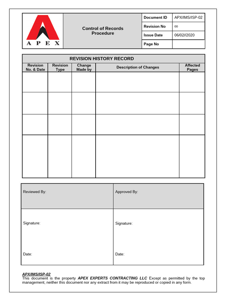 Quality Records Control Procedure | PDF | Computing