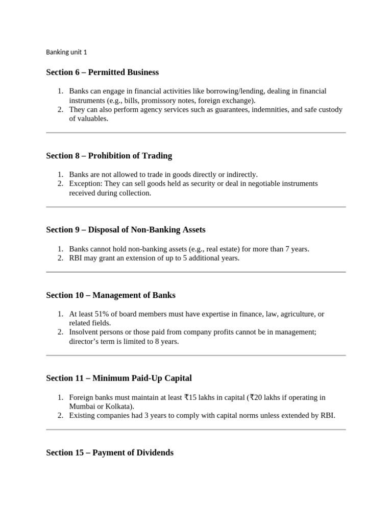 Banking Regulations Overview and Guidelines | PDF