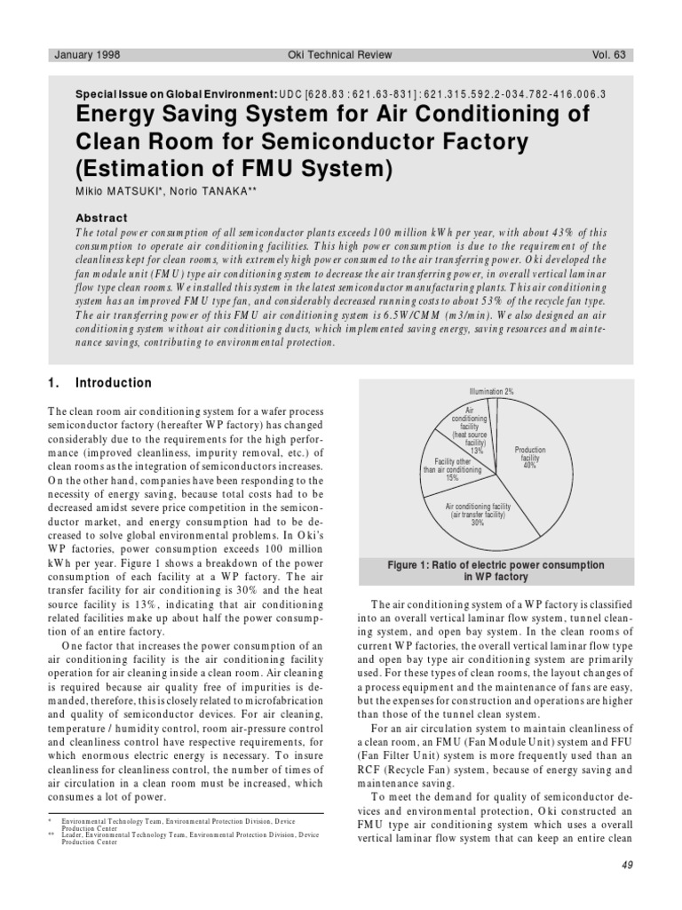 Energy-Efficient Air Conditioning for Clean Rooms | PDF | Mechanical ...
