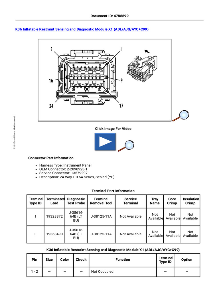 K36 Inflatable Restraint Module Guide | PDF | Airbag | Electrical Connector