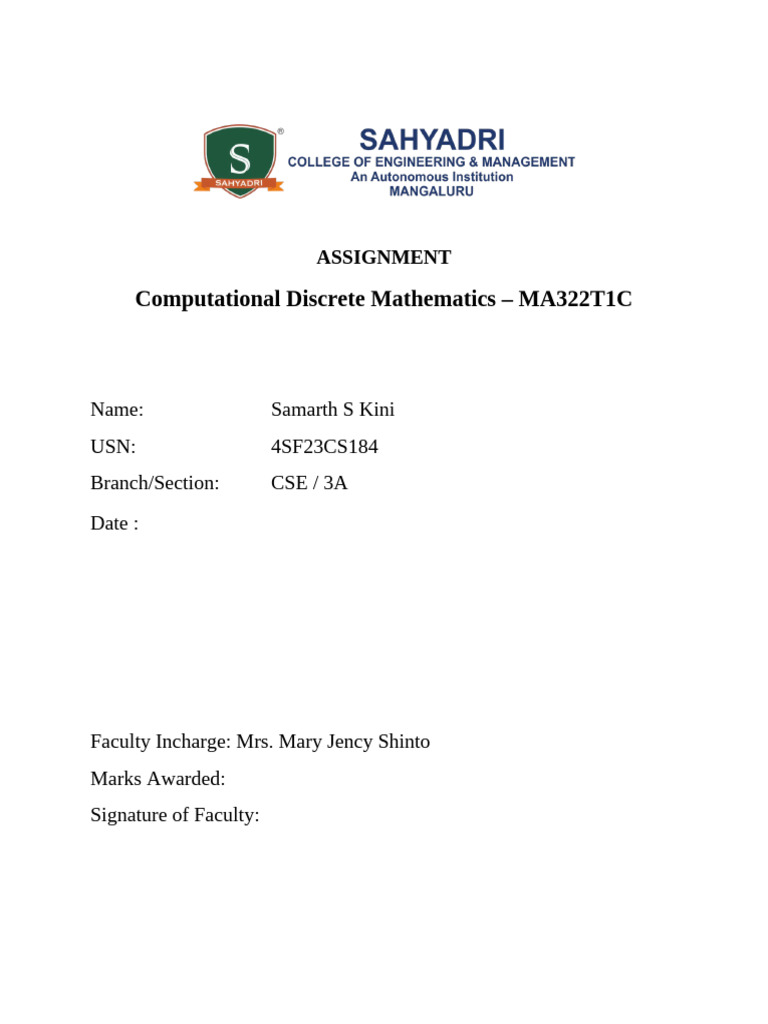 Assign - Front Sheet | PDF