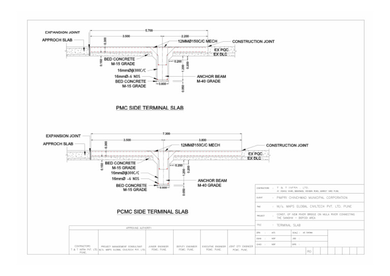 Sangavi-Bopodi Terminal Slab Drawing | PDF