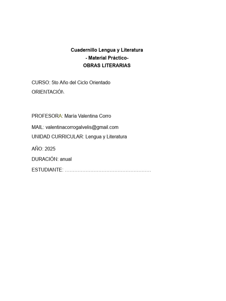 Cuadernillo de Lengua y Literatura 5to Año | PDF | Amor