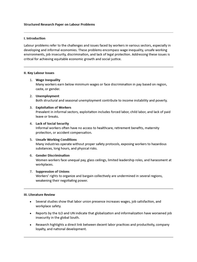 Labour Problems: Key Issues and Solutions | PDF | Labour Law | Labour ...