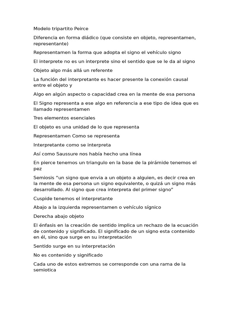 Modelo Tripartito de Peirce en Semiótica | PDF | Semiótica | Comunicación