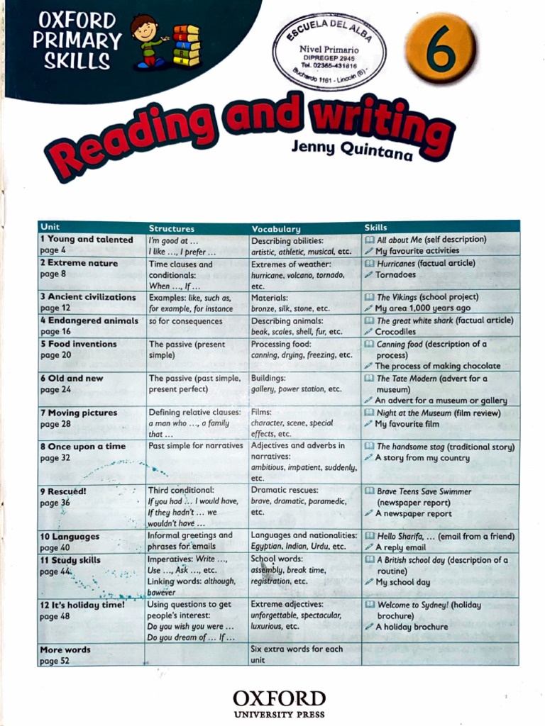 Oxford Primary Skills 6 Answer Key Pdf