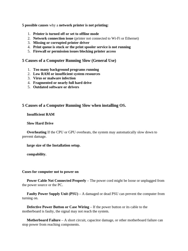 Troubleshooting Network Printer Issues | PDF | Computer Network ...