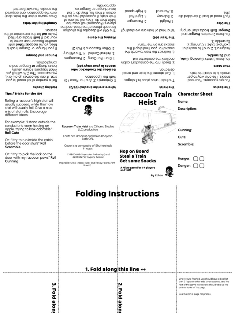 Raccoon Train Heist Game Guide | PDF | Rail Transport