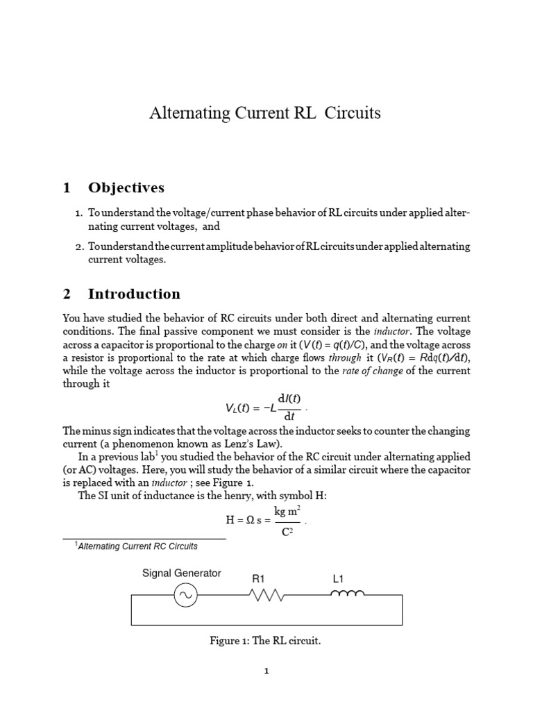 Ac - RL Circuites | PDF | Electrical Network | Electrical Impedance