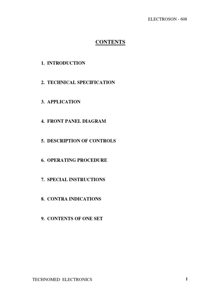 Electroson 608 Ultrasound Therapy Guide | PDF | Ultrasound | Medical ...