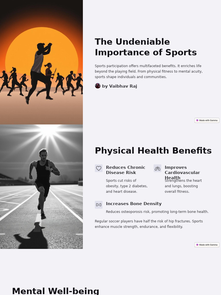 Benefits of Sports for Health & Well-being | PDF | Physical Fitness ...