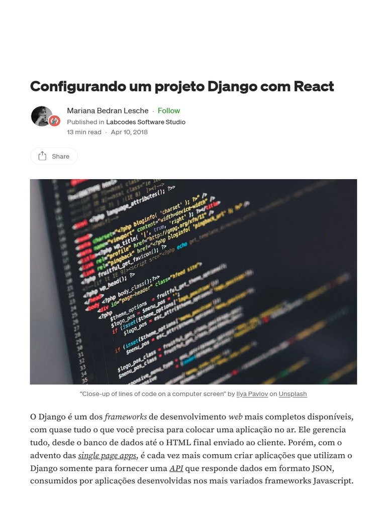 Configurando Django com React | PDF | Script Java | Aplicativo para celular