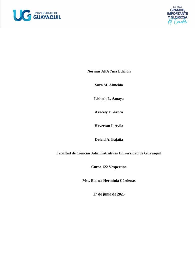 Normas APA 7ma Edición PORTADA Correcion | PDF