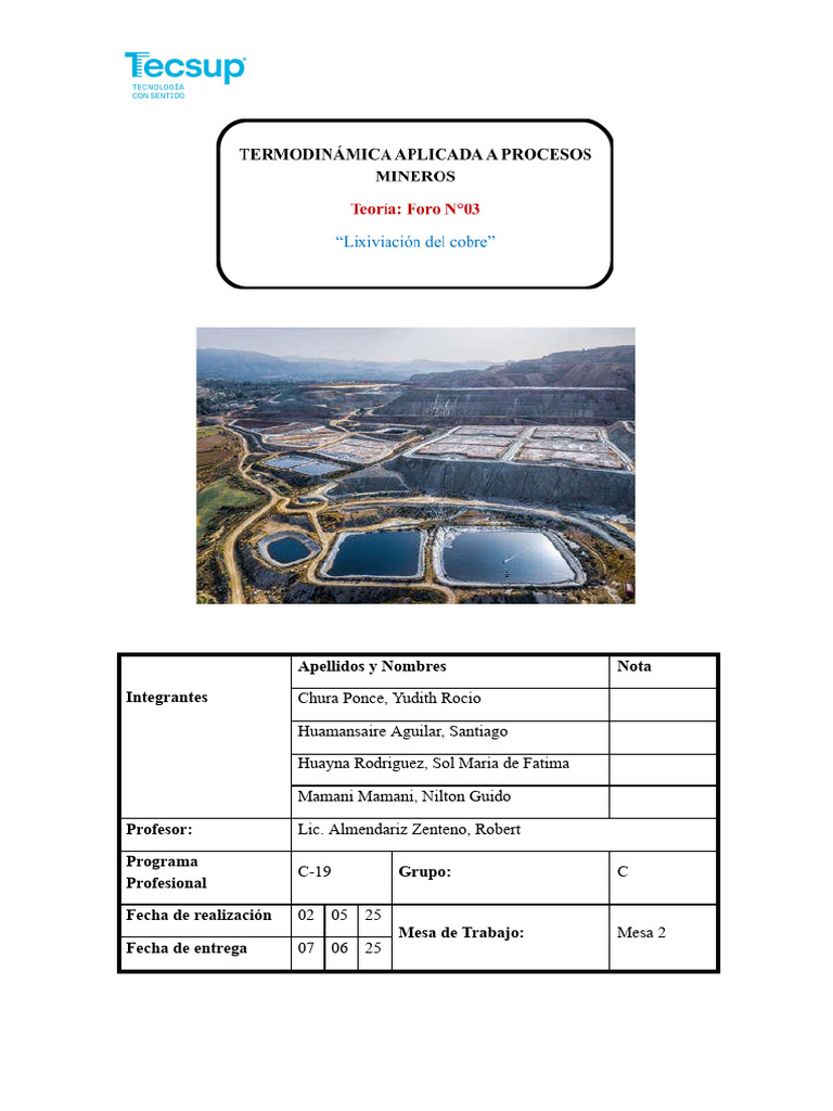Lixiviación del Cobre: Proceso y Eficiencia | PDF | Cobre | Ciencias ...