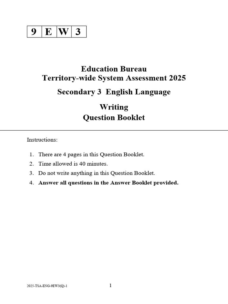 2025 TSA Secondary 3 English Writing Guide | PDF
